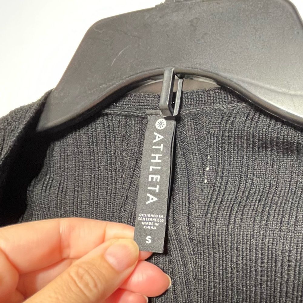 Athleta Solstice Merino Wool Blend  Ribbed Wrap in Black S NWOT - Picture 7 of 12